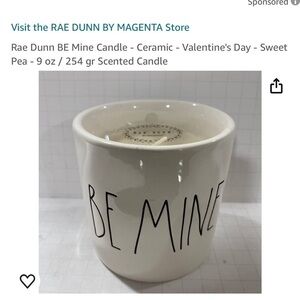 Rae Dunn BE Mine Candle - Ceramic - Valentine's Day